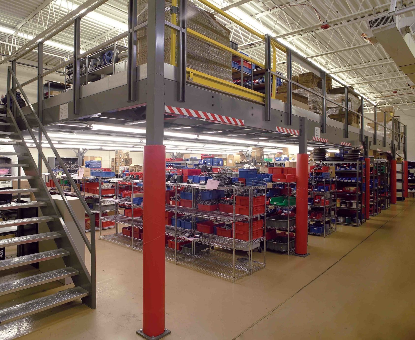 ABCO Systems mezzanine warehouse design with storage