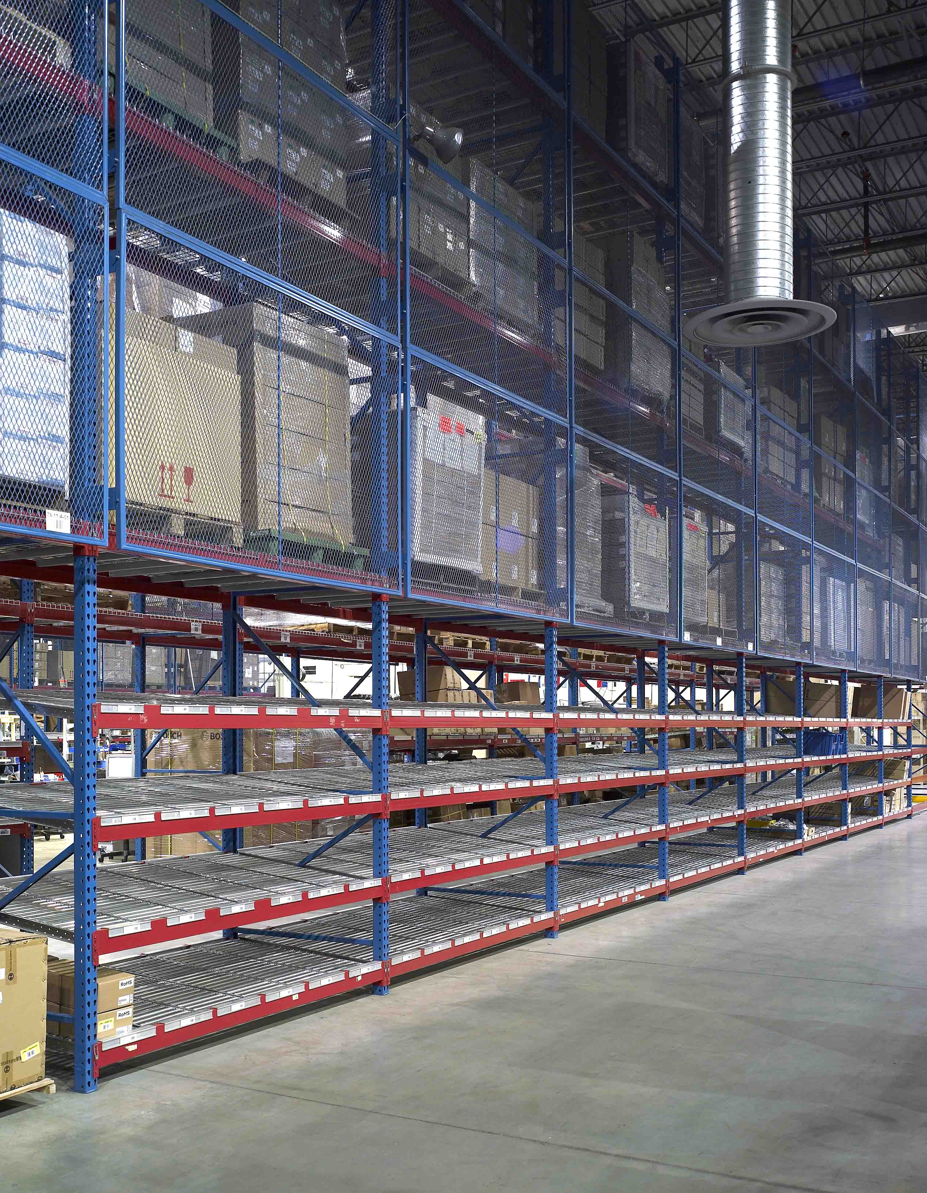 warehouse design with storage shelving units